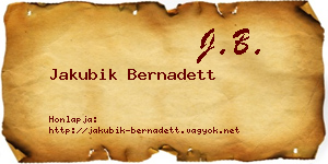 Jakubik Bernadett névjegykártya