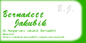bernadett jakubik business card